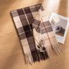 Maillard Plaid Scarf Green Christmas Style Women's Korean Atmosphere Versatile Plaid Long Warm Shawl Scarf