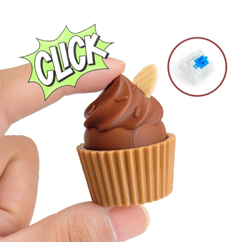 Heart Cake Design Clickers Keychain Portable Stress Reliever Toy With Polylactic Acid Materials