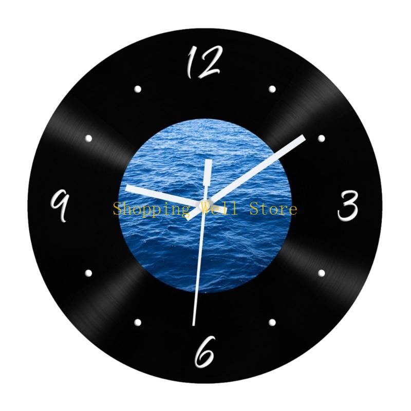KX4B Silents Mechanism Wall Clock Light in Weight Retro Decors Bedroom Living
