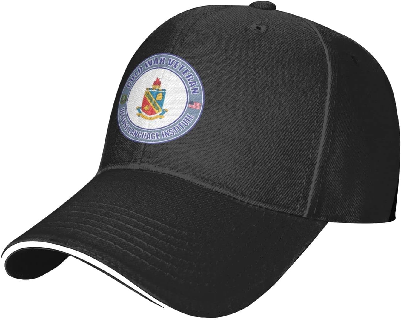 

US Army Cold War Defense Language Institute Veteran Adjustable Baseball Cap Unisex Sandwich Dad Hat Golf Hat One Size чёрный
