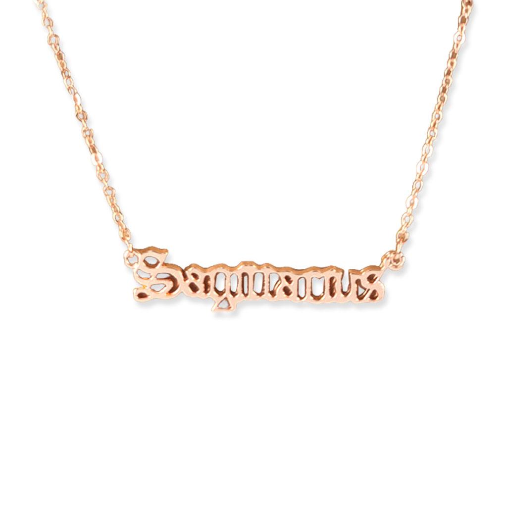 English Letter Twelve Zodiac Sign Constellations Theme Friendship Necklace Ins Pendant for Lover Friend Festival Gifts Rose Gold