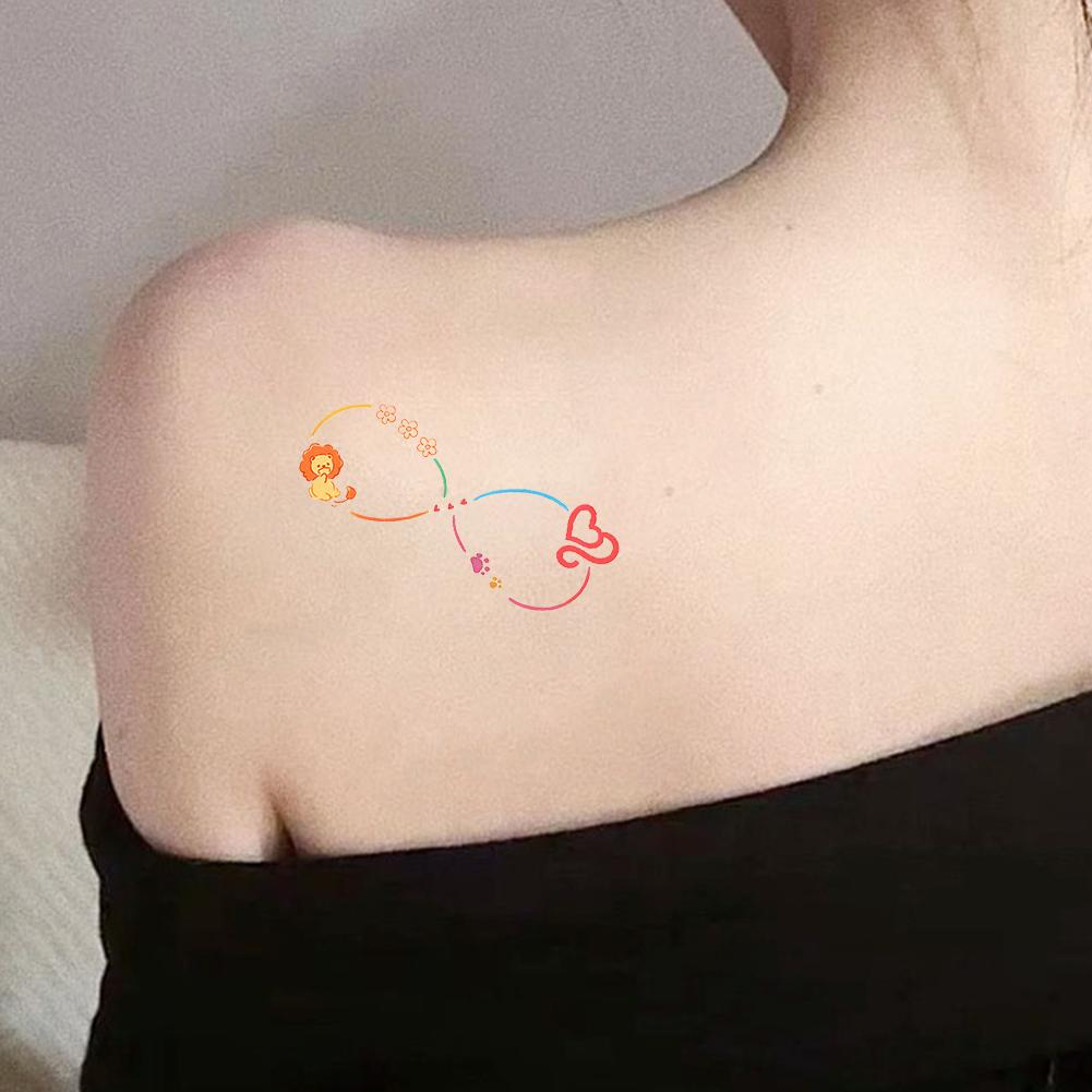 Zwölf bunte Tattoo-Aufkleber Wasserdicht Lang anhaltender Aufkleber Schlüsselbein Niedlich Damen V1U5