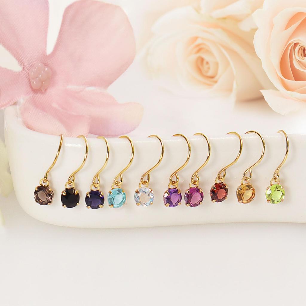 Sears K10 Natural Citrine Hook Single 10K Women's Earrings, Stone, 4-Prong, Gold, se105-0001-yg-st