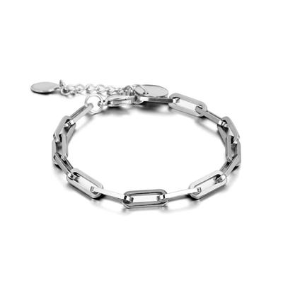 New Geometric Square Buckle Thick Chain Titanium Steel Bracelet Neutral Wind Punk Cool Tide Hip Hip Hip -hop Couple Bracelet