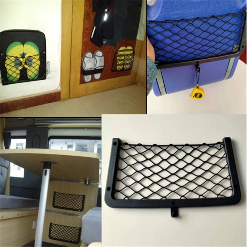 Automotive Seat Mounted Storage Net Ventilated Designs Accommodates Books Water Bottles Installation Hardware Included