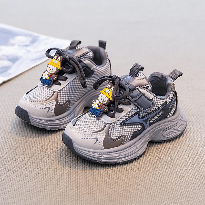 Girls' Sports Shoes 2025 Autumn New Mesh Breathable Running Shoes Boys' Dad Shoes Children's Soft-soled Casual Shoes