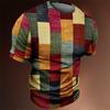 Herren Color Block T-Shirt Tee Kurzarm T-Shirt 3D-Druck Rundhals Shirt Vintage Mode Designer Outdoor Lässig Täglich
