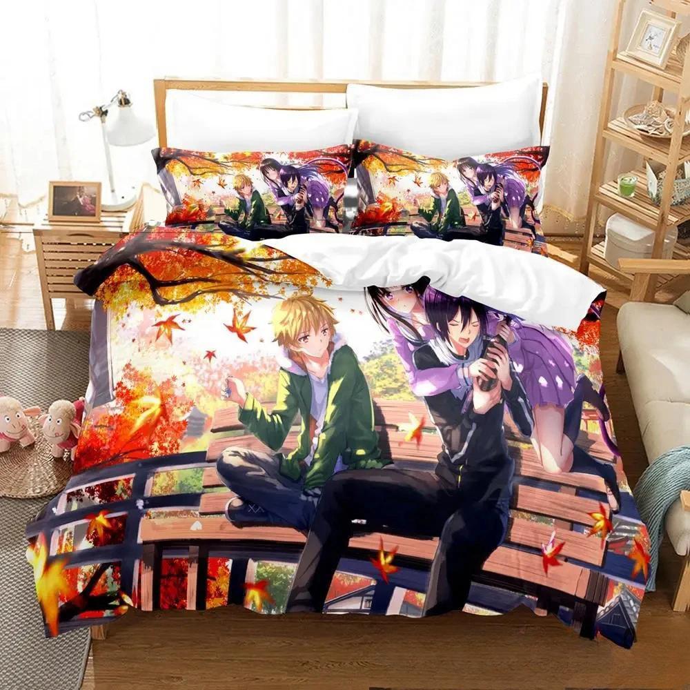 3D Print Anime Noragami Bedding Set Duvet Cover Bed Set Quilt Cover Pillowcase Comforter King Queen Size Boys Adult Home Textile