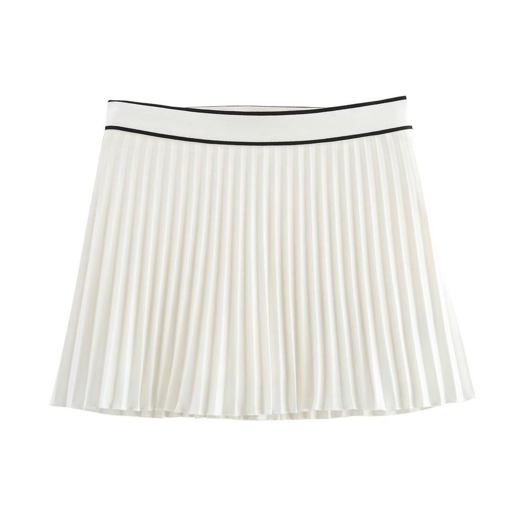 Spring 2025 Women's European & American Style Fashion Pleated Casual Culottes