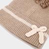 Winter Bow Decoration Hat Scarf Gloves Three Piece Set Sweet and Fashionable Anti Cold Warm Hat Set