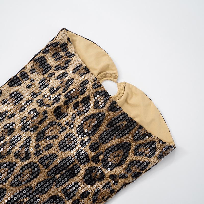 European-American Women's Strapless Cutout Dress with Iron Ring - Spring/Summer Style