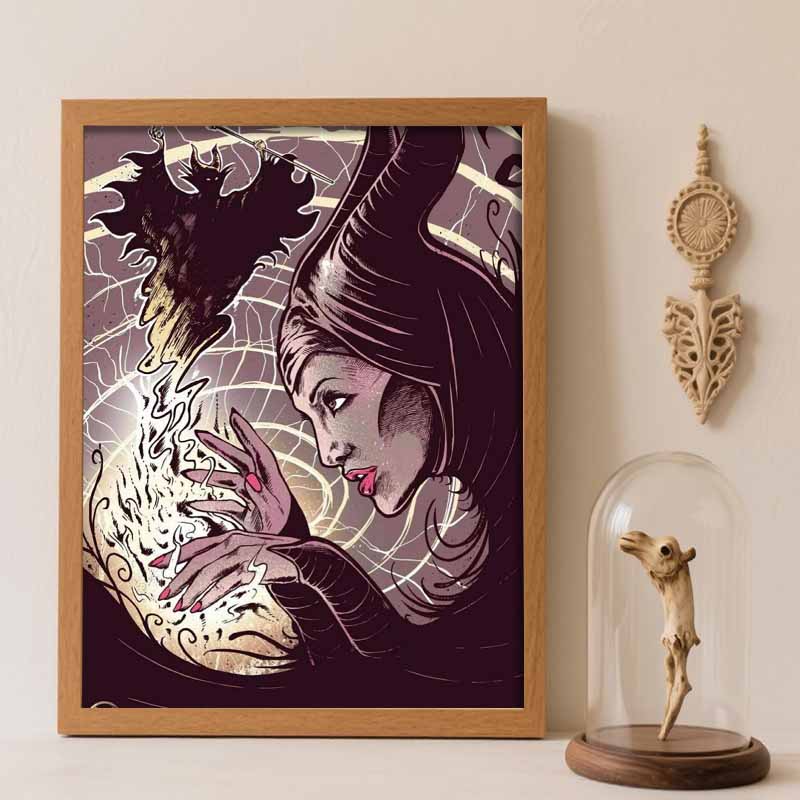 Disney Diamond Painting Kit Maleficent 5D Diamond Art Home Decor Creative Handmade Gift Round 20x30cm