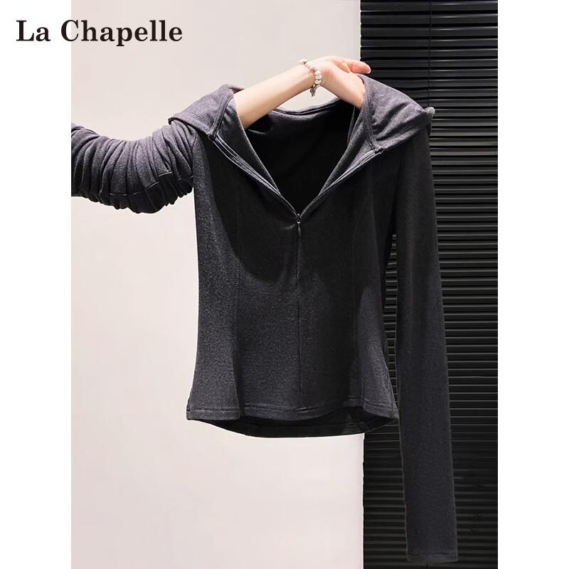 La Chapelle Women s Half-Zip Long Sleeve T-Shirt M