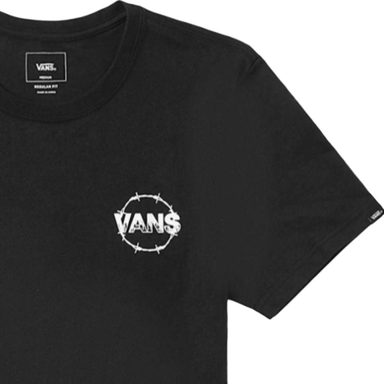 Vans Back Print Short Sleeve T-Shirt Unisex Tops Black VN0A4P5ABLK