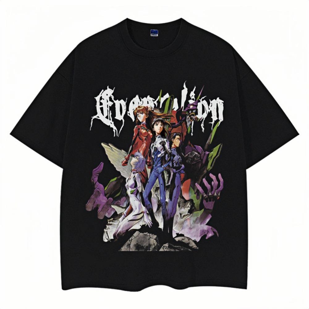

Evangelion EVA Warriors Anime Print Tshirt Unisex Women Modern Fit Breathable Cotton Daily Streetwear Fan Apparel 4XL