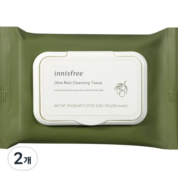 

Innisfree Olive Real Cleansing Tissue, 30 листов, 2 шт. Известная корейская косметика