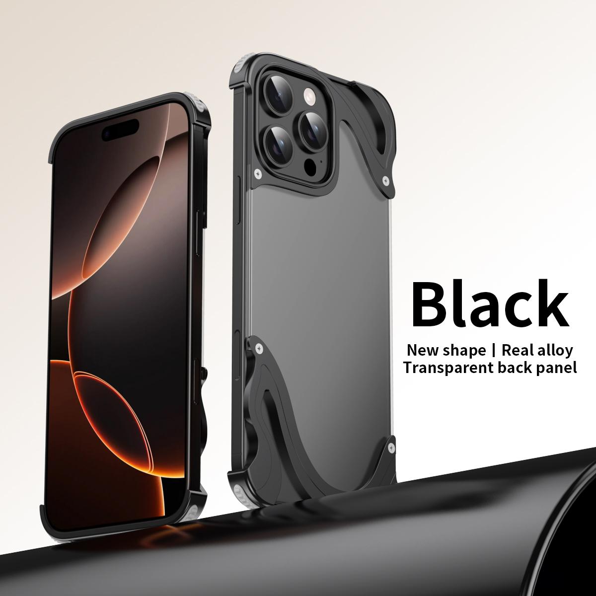 

2025 Новый металлический чехол Dolphin Borderless Anti Drop Case Подходит для iPhone 15/16 Promax/16 Pro Phone 14 pro max Cases iPhone 14 pro max чёрный