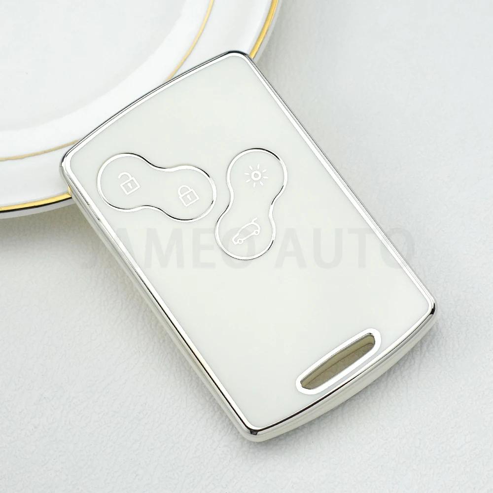 4 Buttons TPU Car Key Cover Remote Key Shell for Renault Laguna Koleos Megane Fob Smart Card Key Case