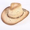 Beliebter europäischer und amerikanischer klassischer hohler westlicher Cowboyhut Herren- und Damen-Mode Urlaubs-atmungsaktiver Sonnenschutz-Strohhut