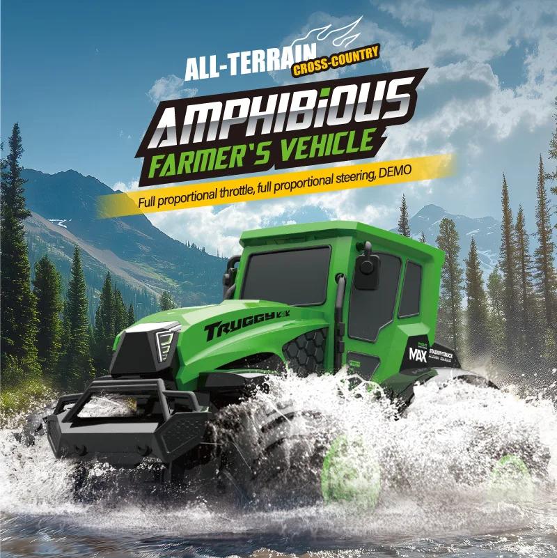 1/14 Big RC Farmer's Cars Amphibious Vehicle Toys Full Scale 2.4G Remote Control Off Road Car Toy 4WD Farm Car Model Xmas Gifts