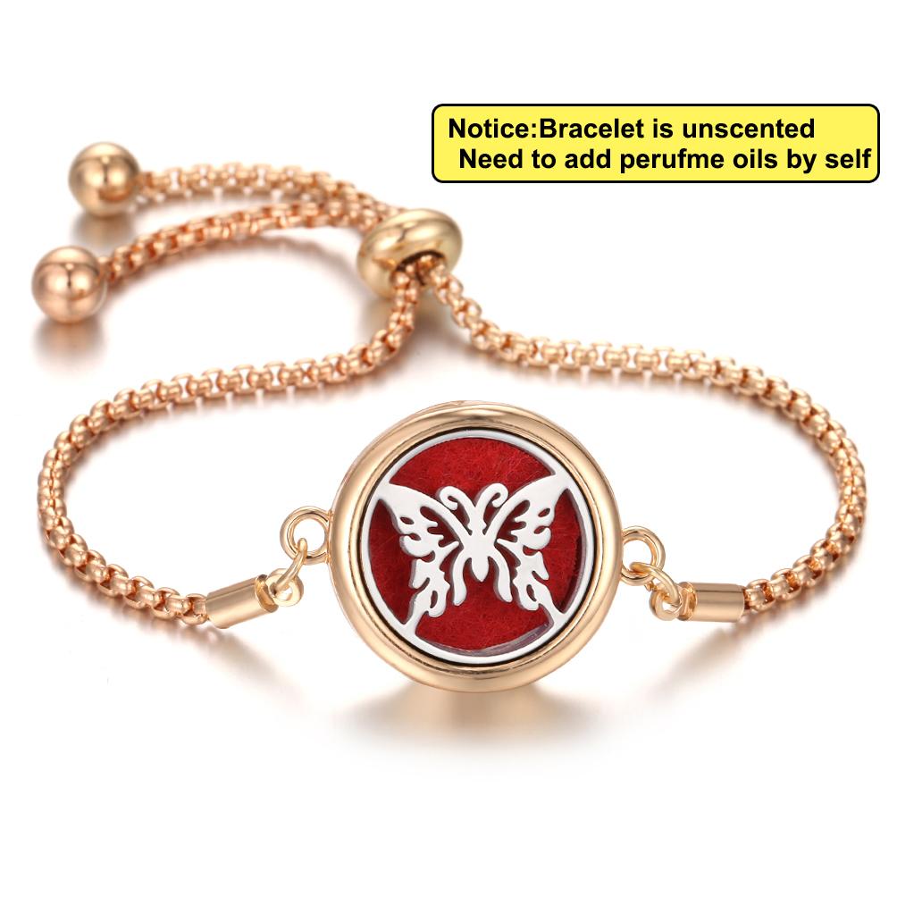 New Aromatherapy Diffuser Bracelet Essential Oil Diffuser Bracelet Alloy Stainless Steel Perfume Aroma Locket Bracelet for Women