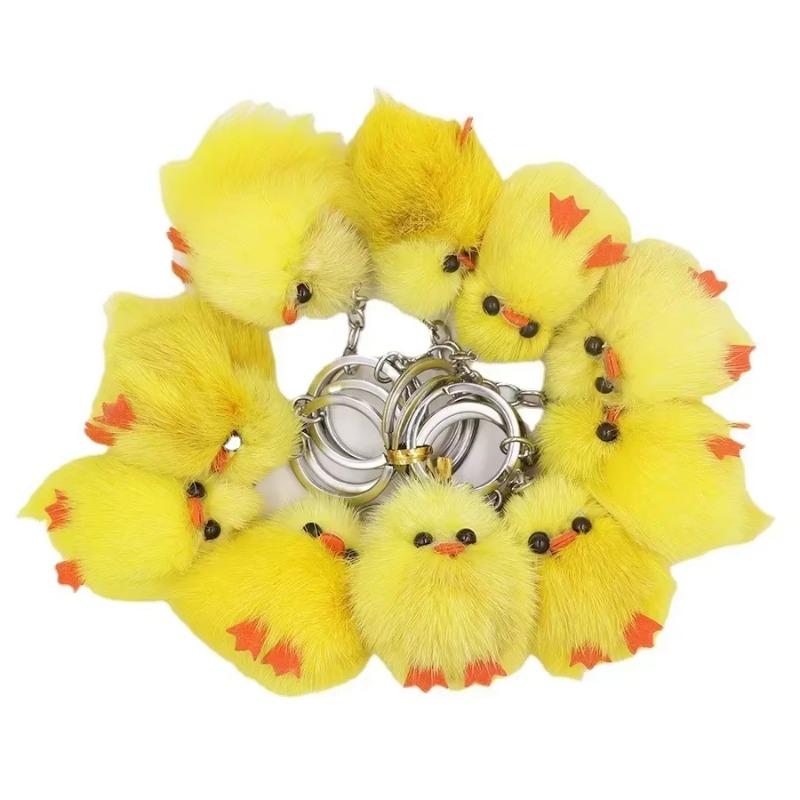1PC Cute Chick Pendant Keychain Soft Stuffed Chick Doll Ornament Keychain Creative Mini Chick Animal Model Plush Toys Kids Gifts