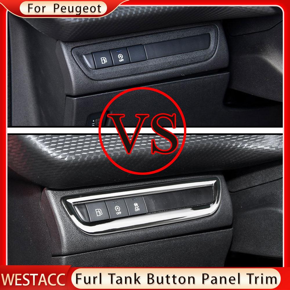 Autocolant ABS cromat pentru chei pentru mașină rezervor combustibil Panou panou ornamente ornamente autocolant pentru Peugeot 2008 2014 - LHD