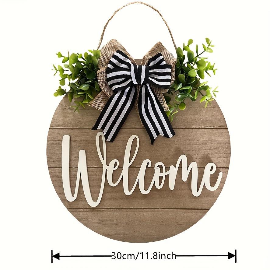 

1 шт. Фермерский приветственный знак - 11,81 дюйма, украшения для крыльца входной двери, коричневый венок, декор для дома, бара и комнаты, подвесные подарки для улицы и помещения, круглый год Porch decoration