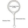 Fashion Heavy Lariat Heart Necklace Ring Punk Rock Slipchain Choker Collar Stainless Steel Slip Chain For Women Men