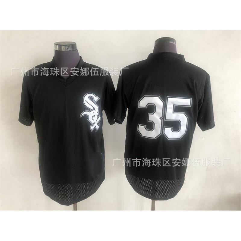 Maglia da Baseball Vintage Unisex Chicago White Sox Ricamata Retro Top Sportivo Traspirante