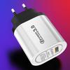 Universal QC3.0 Fast Charger - UK, EU, US Single Port Travel Adapter