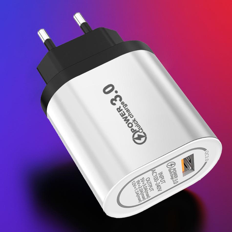 Universal QC3.0 Fast Charger - UK, EU, US Single Port Travel Adapter