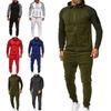 Classic Men Tracksuit Set With Hooded Pullover And Adjustable Jogging Pants