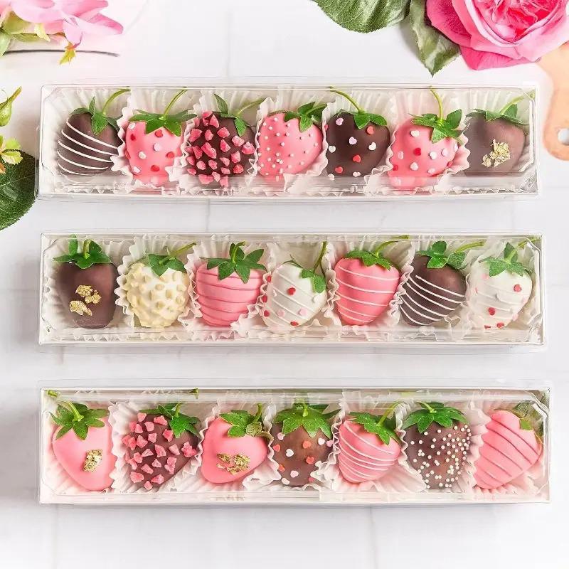 10/12/20/25/50pcs Cookie Boxes Party Supplies Cardboard For Packaging Chocolate Strawberries 25x5.3x5cm