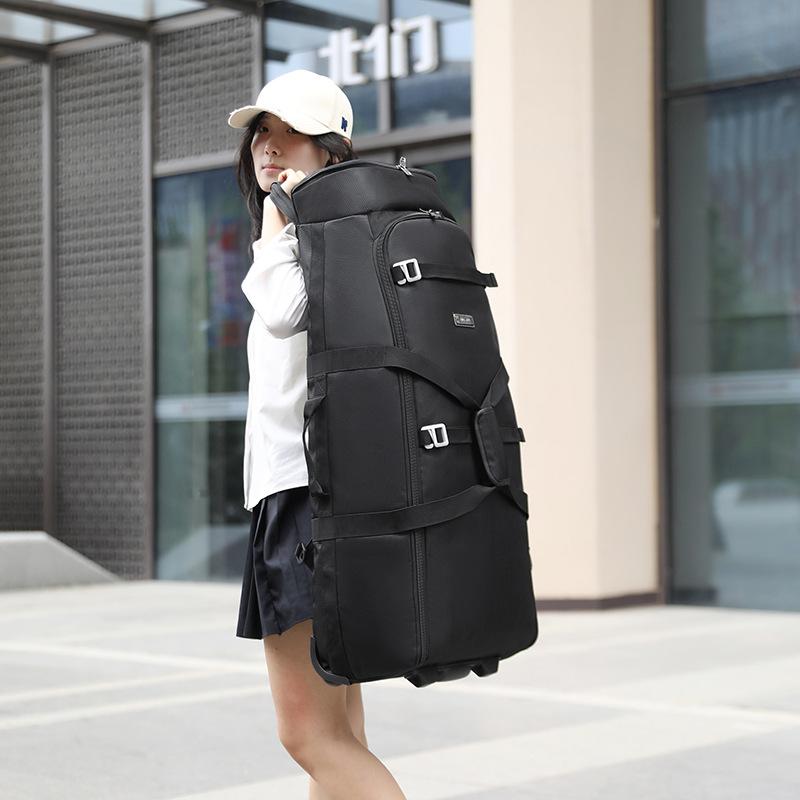 Portable Travel Bag, Tug Bag, Travel Outdoor Wheel Bag, Duffel Bag, Clothes Storage Bag, Large Shoulders Backpack