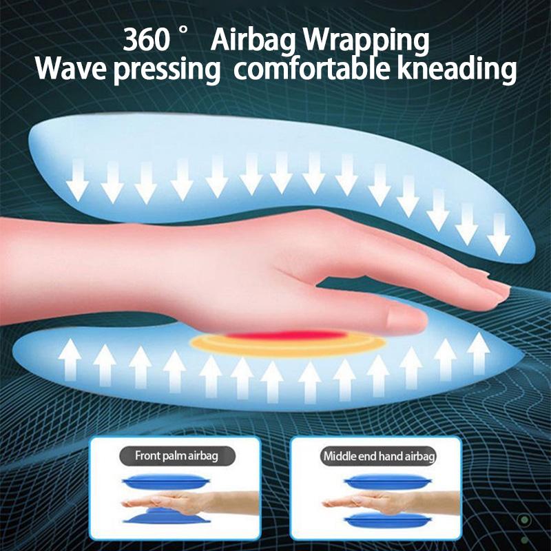 Electric Hand Massager with Heated Airbag Compression Acupoint Rechargeable Palm Finger Massage Machine Fatigue Relief