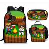 Cool Girls Printing Anime 3Pcs/Set Daily Pack Pupil School Carry Carrier Kid Sweet Outing Backpack Children Birthday Gift