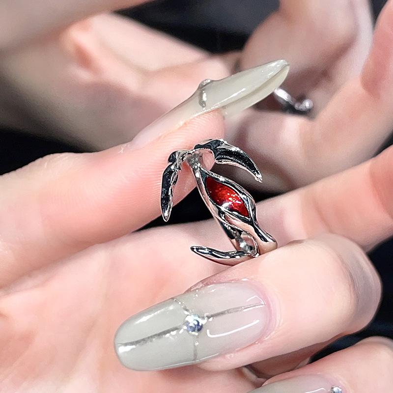 Trendy Vintage Opal Irregular Natural Stone Ring White Opal Aesthetic Hollow Boho Finger Rings For Women Y2K Creative Jewelry