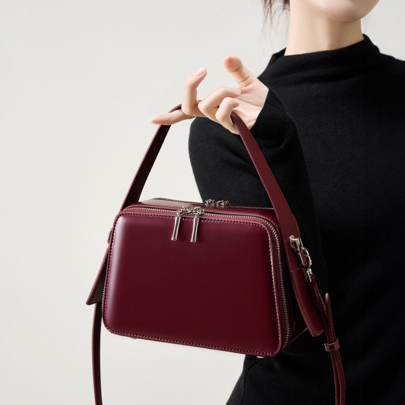 Fashiable Women's Bag Luxury Cowhide Box Type Handbags High Quality Women Shoulder Bags Split Leather Female Crossbody Bag