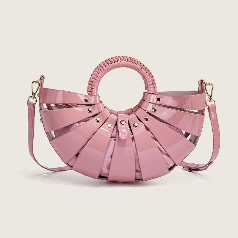 Red Bag for Women 2026 New Niche Hollow Inner Bag Shell Bag Internet Celebrity Basket Handbag Textured Crossbody Bag