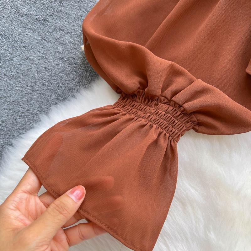 Pullovers Tops Women Strappy Crop Long Sleeves Backless Short Shirt Slim Pullover Tops