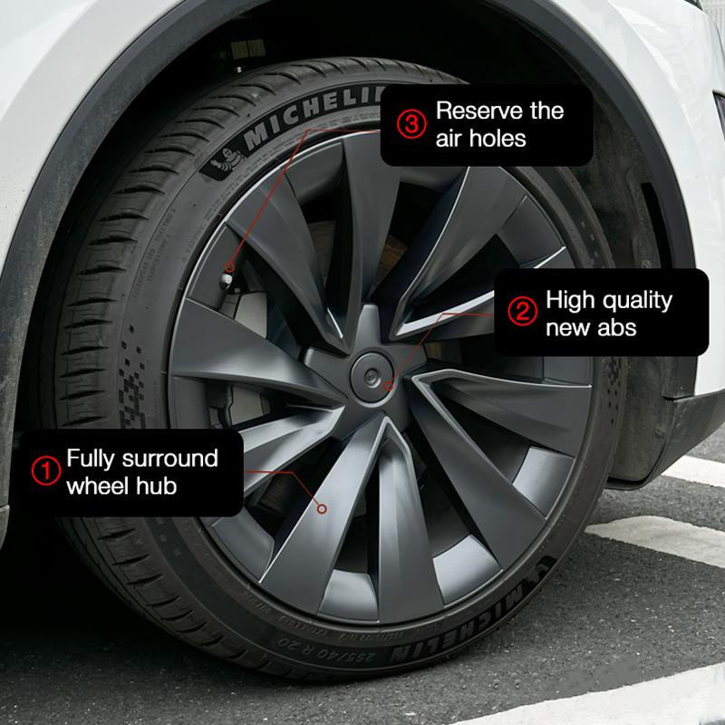 4PCS Hub Caps for Tesla Model Y Juniper 20-Inch 2025 Wheel Cover Performance Replacement Helix 2.0 Wheels Full Rim Accessories