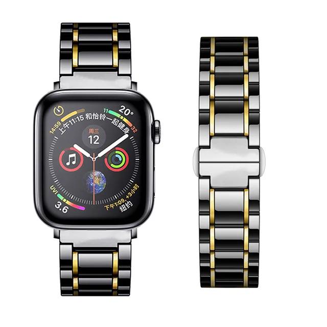 Ceramic Metal strap for Apple watch 45mm 44mm 41mm 42mm 46mm Replacement bracelet Wristband iwatch Ultra 10 9 8 7 6 5 4 SE band