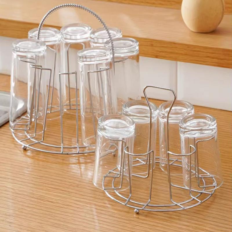 Household Tea Set Hanging Drainer Dustproof Tea Cup And Glass Cup Creative Storage Rack