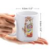 1 Stück 11oz Weiße Keramiktasse Beidseitig bedrucktes Muster Langlebige Kaffeetasse Ideal für Zuhause Büro Geschenk Teilen