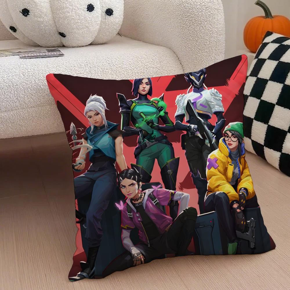 Competitive Tactical American Game VVALORANT Cushion Cover Throw Pillow Cover Hidden Button Durable Polyester Chair Cushion