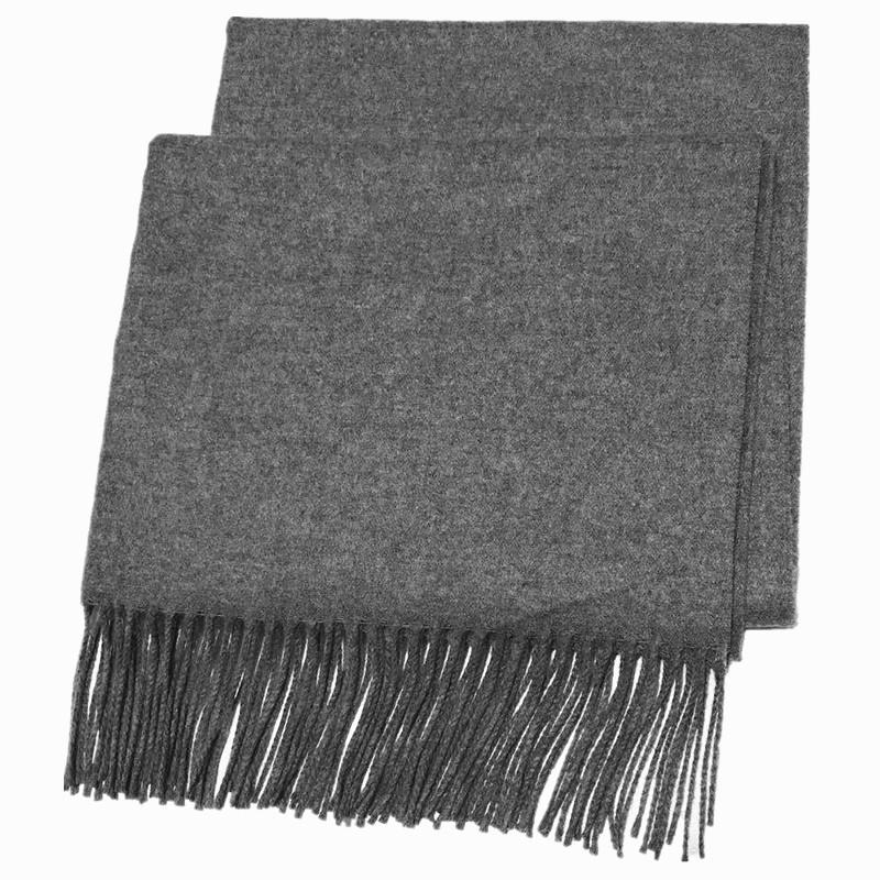 Cashmere Scarf Women's Winter Warm Tassel Shawl Scarf Autumn and Winter Solid Gray Wool Scarf Men's Scarf