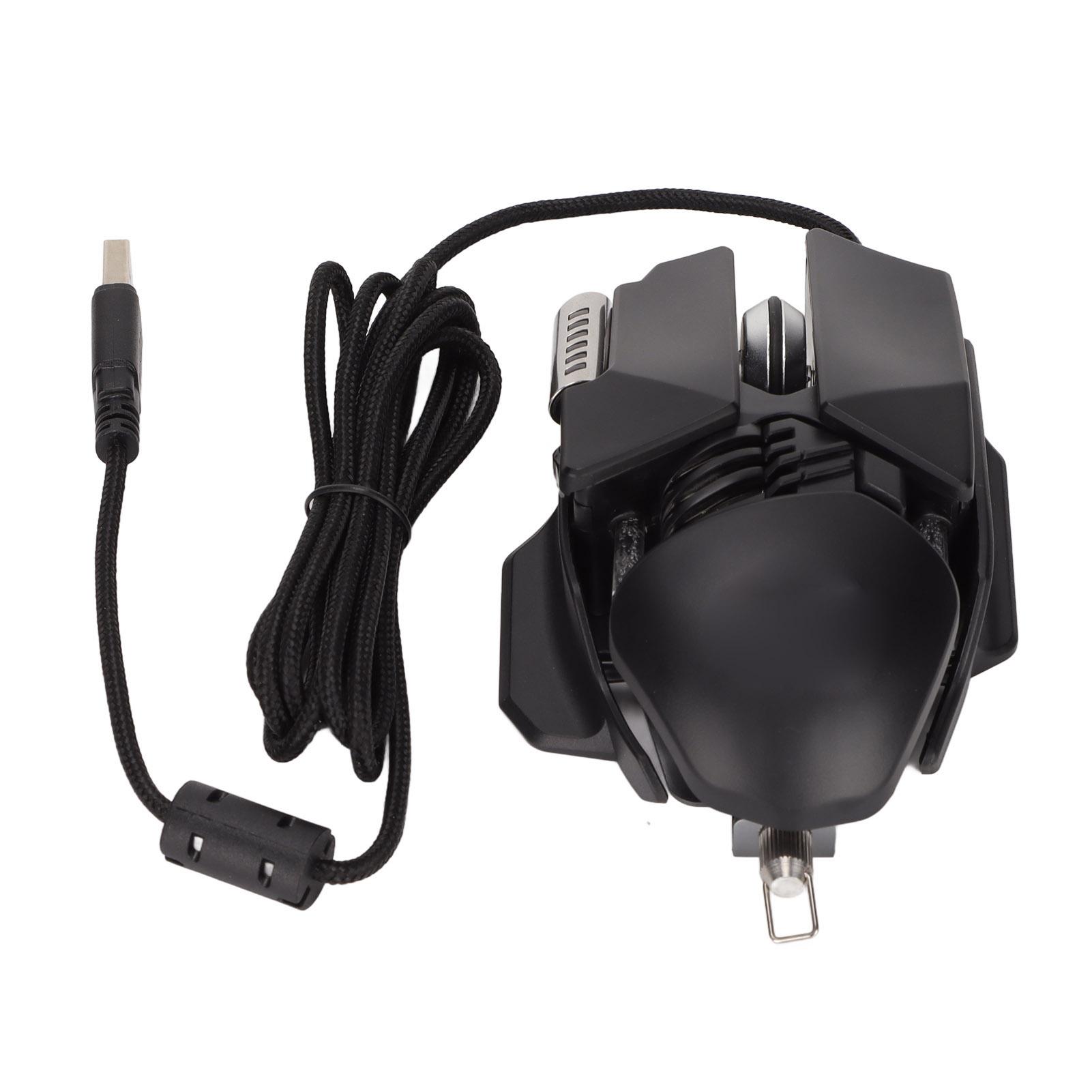 

Механическая мышь 12800 DPI Эргономика Выдвижная Регулировка RGB USB Черная 6D Кнопка Игровая Проводная