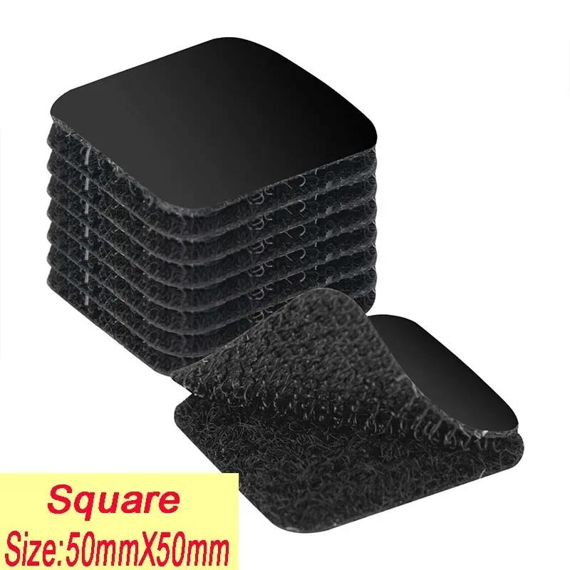 100 Stück doppelseitig Haushalt Gebrauch Klettverschluss Schwarzes Pad Fixierflicken Doppelseitige Matte Griffband Selbstklebend DIY Bekleidung