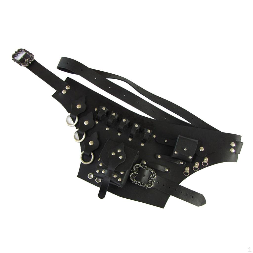 Portabottiglie medievale in vetro PU pelle retrò costume cosplay prop marsupio da cintura per Rinascimento